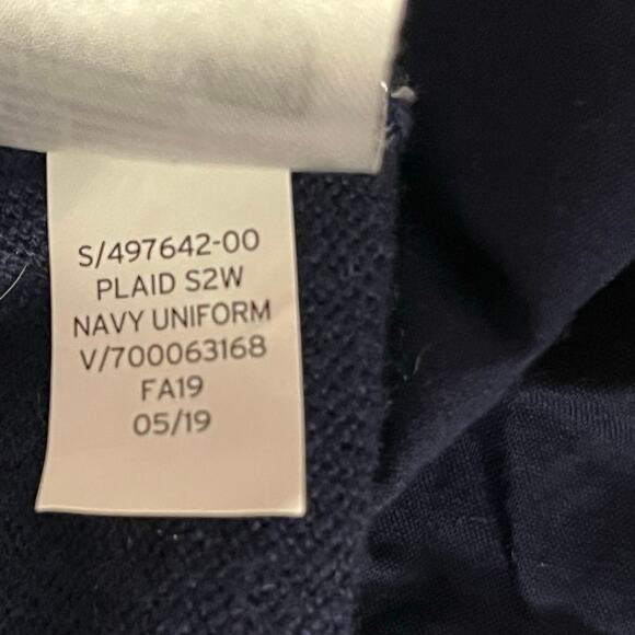 Old Navy Kids Dress Girl's Size Medium Navy Knit Taffeta Plaid Holiday Lining - Picture 6 of 13